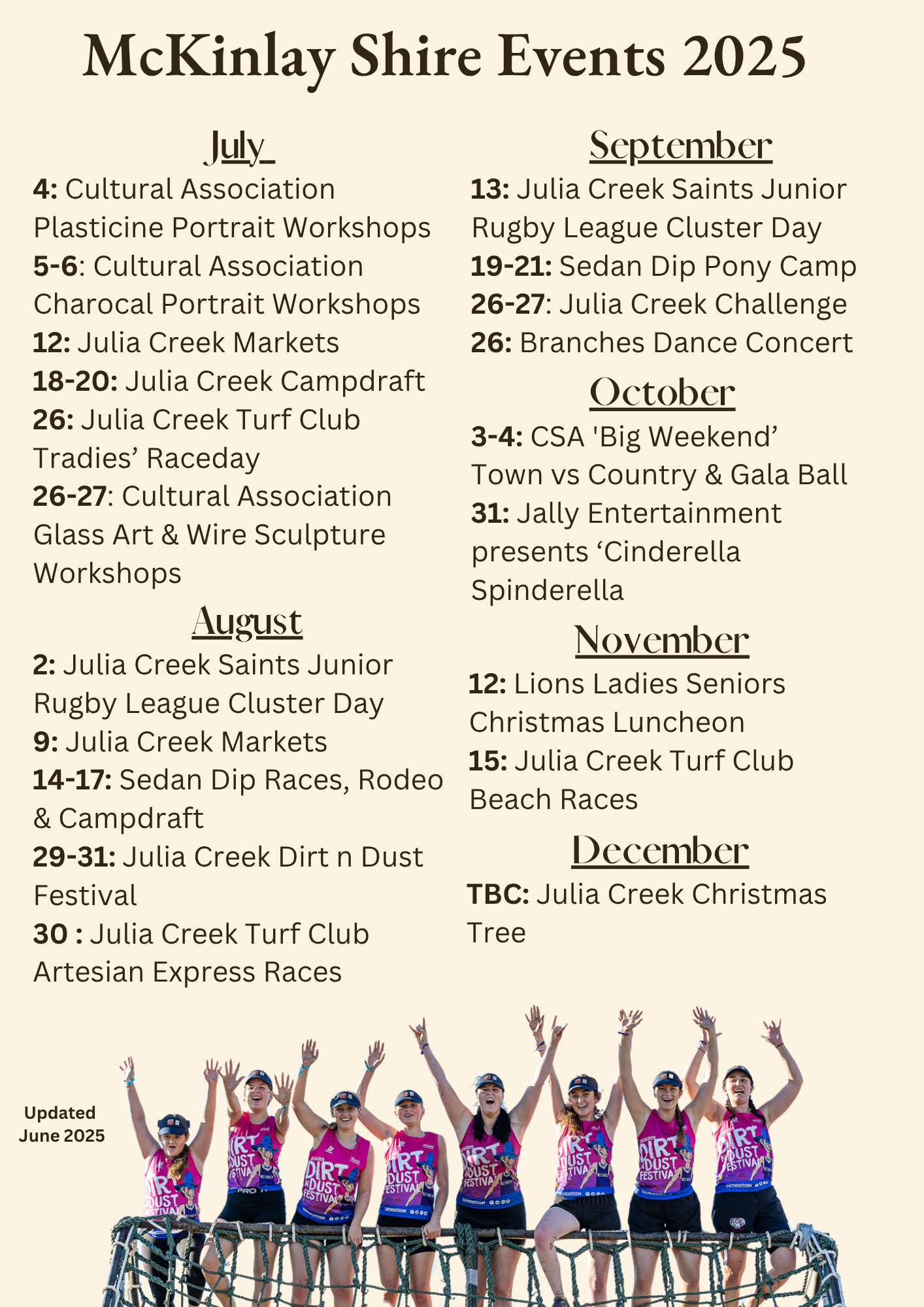 2025 Events Poster
